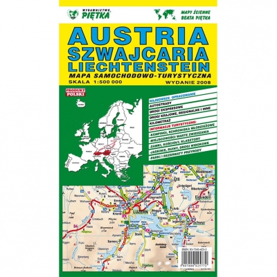 Austria Szwajcaria mapa samochodowo-turystyczna