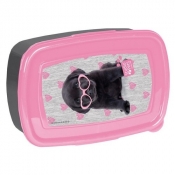 Śniadaniówka Studio Pets szaro-różowa w różowe serduszka (PTB-3022)