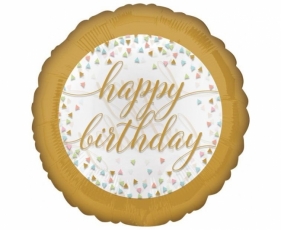 Balon foliowy Happy Birthday Pastel Confetti 46cm