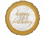 Balon foliowy Happy Birthday Pastel Confetti 46cm