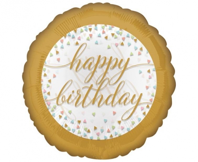 <img src='https://webimage.pl/pics/773/1/d0026635371773.jpg' style='height:440px' /> Balon foliowy Happy Birthday Pastel Confetti 46cm