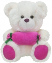 Miś 24 cm z cukierkiem różowy (12795)