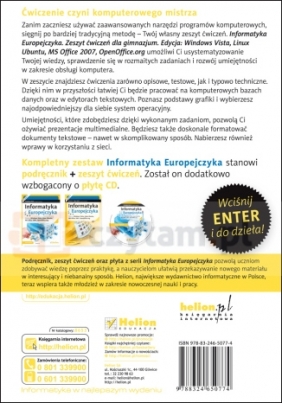 Informatyka Europejczyka Zeszyt ćwiczeń edycja Windows Vista Linux Ubuntu - Pańczyk Jolanta