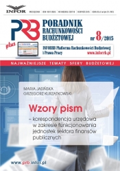 WZORY PISM korespondencja urzędowa w zakresie funkcjonowania jednostek sektora finansów publicznych