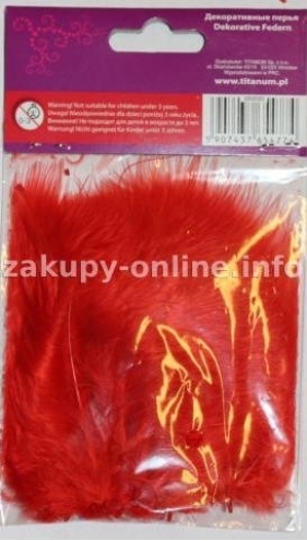PIORKA DEKORACYJNE CZERWONE 20 SZT 0050-07 - 283020