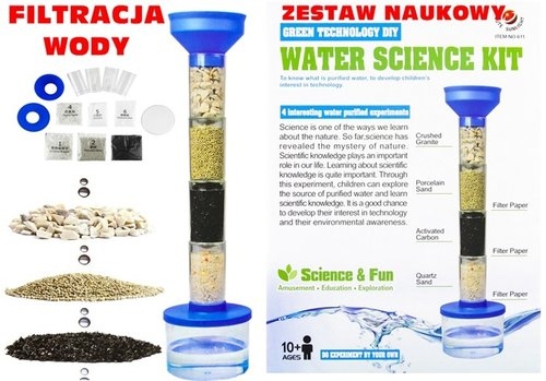 Zestaw doświadczalny filtracja wody filtr piaskowy
