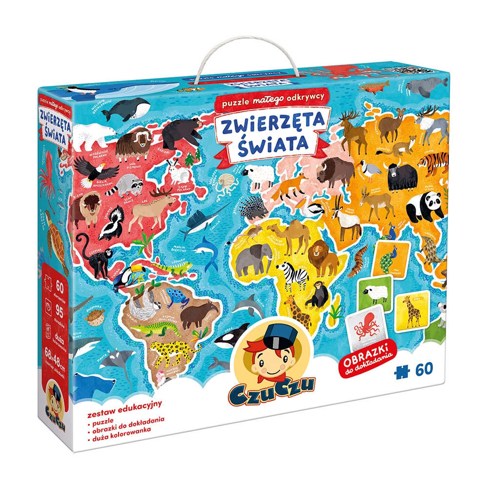 <img src='https://webimage.pl/pics/775/4/d5902983494775_7.jpg' style='height:440px' /> CzuCzu, Puzzle małego odkrywcy - Zwierzęta świata