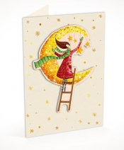 Karnet C6 naklejany + koperta Święta Kobieta i księżyc