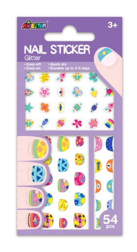 Naklejki na paznokcie - Kwiat brokat (NA198177)