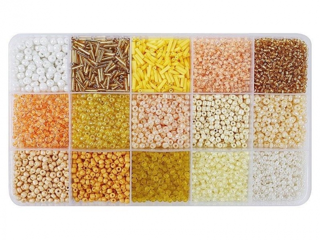 Koraliki DIY odcienie żółte i pomarańczowe