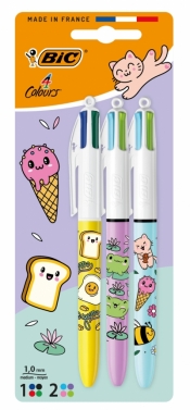 Długopis BIC 4 Colours Kawai blister 3szt.mix wzorów