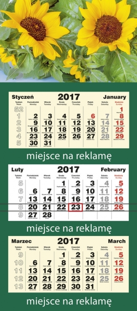 Kalendarz 2017 trójdzielny