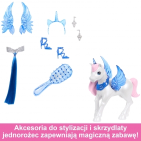 Barbie Sapphire skrzydlaty jednorożec HRR16