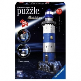 Puzzle 216: Latarnia morska nocą. 3D (125777)