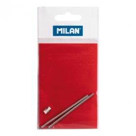 2 wkłady zapasowe + gumka na wymianę do długopisu Milan 3 funkcyjnego