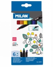 Flamastry Milan Textile 667 do tkanin - 6 kolorów (06P6T)