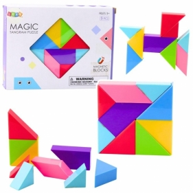 Klocki magnetyczne Tangram z naklejkami 9el