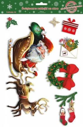 Naklejki elektrostatyczne BN - Mikołaj w zaprzęgu