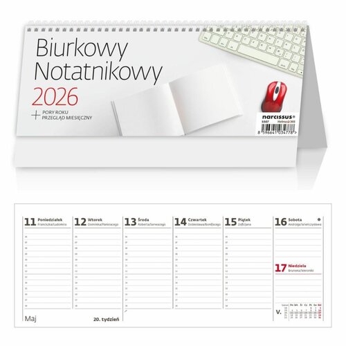 Kalendarz 2026 Biurkowy Notatnikowy tygodniowy