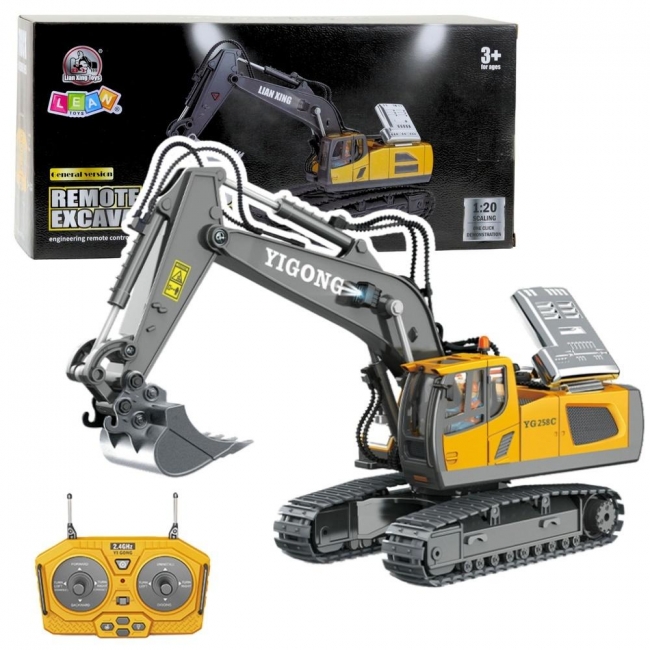 <img src='https://webimage.pl/pics/778/8/d5905991068778.jpg' style='height:440px' /> Koparka gąsienicowa RC 11-CH 1:20 żółta