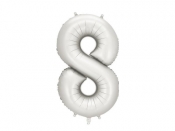 Balon foliowy cyfra 8 86cm srebrny