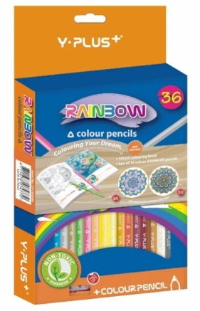 Kredki ołówkowe Rainbow + temperówka 36 kol