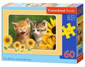 Puzzle Two Kittens with Sunflowers 60 elementów (06779)