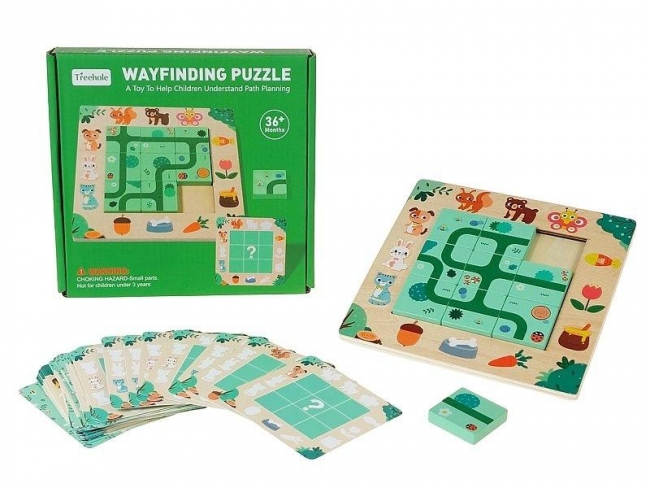 Układanka drewniana - znajdź drogę