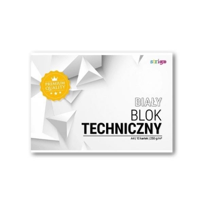 Blok techniczny Premium biały A4/10K (10szt)STRIGO