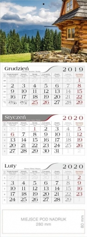 Kalendarz 2020 Trójdzielny Góralska chata CRUX