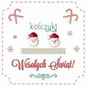 Kolczyki świąteczne na prezent Santa