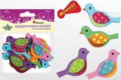 Dodatek dekoracyjny Craft-fun, piankowe ptaszki (z klejem)