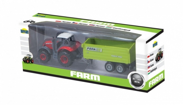 Traktor z przyczepą w pudełku (02478)