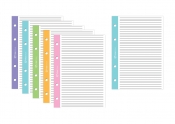 Wkład do segregatora A4/50k linia, kolorowy margines