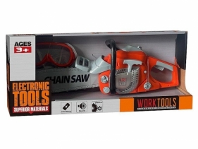 Piła na baterie z goglami ochronnymi