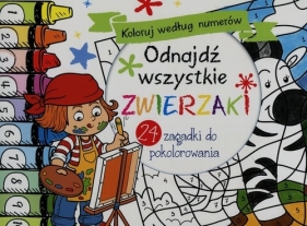 Odnajdź wszystkie zwierzaki Koloruj według numerów