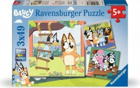 Ravensburger, Puzzle 3x49: Bluey i przyjaciele (12004378)