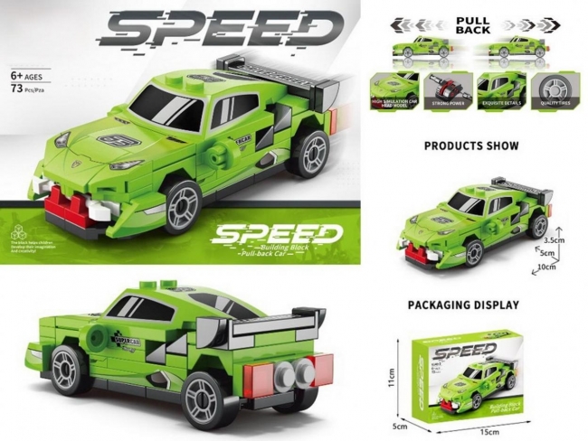 Klocki samochód pull back 64el