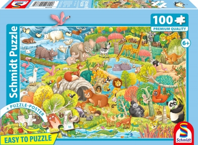 <img src='https://webimage.pl/pics/782/7/d4001504557782.jpg' style='height:440px' /> Puzzle 100 PQ Wszędzie zwierzęta! 114369