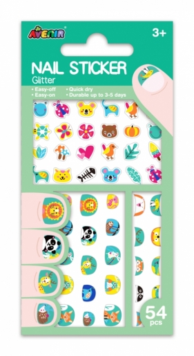 Naklejki na paznokcie - Zwierzęta brokat (NA198178)