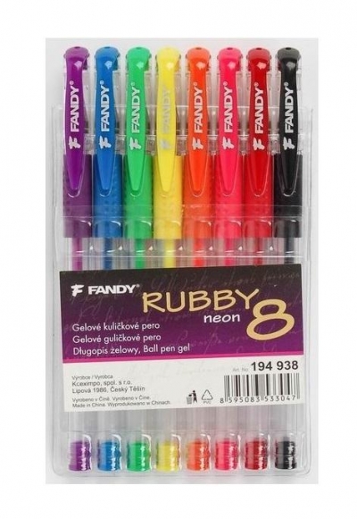 Długopis żelowy Rubby neon 8 kolorów