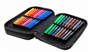 Coolpack - Jumper 2 - Piórnik podwójny z wyposażeniem - Black (Badges) (B66152)