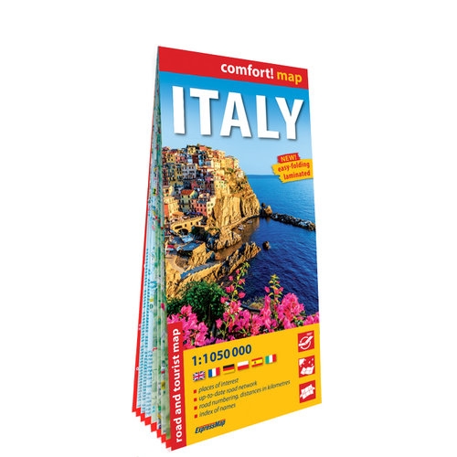 Włochy (Italy). Laminowana mapa samochodowo-turystyczna 1:1 050 000