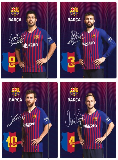 Teczka z gumką A4 FC Barcelona 7 10 sztuk mix