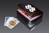 Karty do gry Piatnik 2 talie lux w pudełku drewnianym z asami (2947)