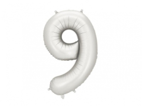 Balon foliowy cyfra 9 86cm srebrny