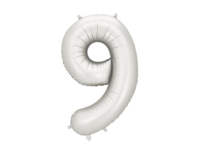 Balon foliowy cyfra 9 86cm srebrny