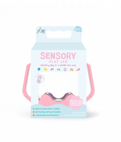 Słoik sensoryczny do napełniania wodą różowy Bubble Gum