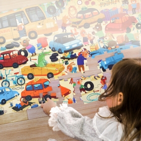 Puzzle w walizce - Mój garaż, 104 el.