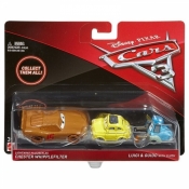 CARS 3 Dwupak Lightning McQueen as Chester Whipplefilter, Luigi & Guido with Cloth Die-Cast Vehicle (DXV99/DXW00)